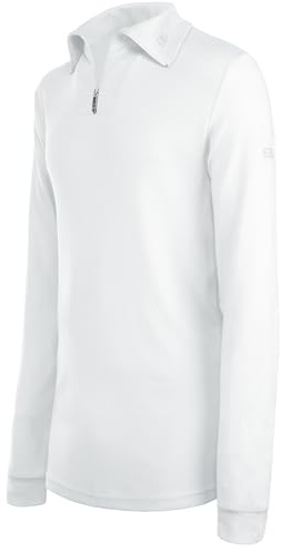 Herren Rolli Men Ski Shirt Weiß Gr. 48 | Leichter Baumwollpullover, Mit Reißverschluss und Kragen, Weich, bequem & atmungsaktiv, Ideal für Sport, Freizeit & Alltag