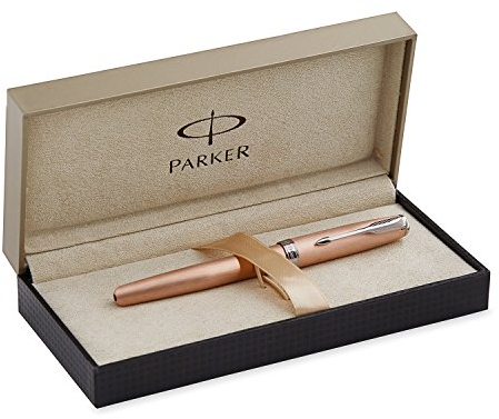 Parker S0947280 Tintenroller Sonnet pink gold C.C, Strichbreite F, schreibfarbe schwarz