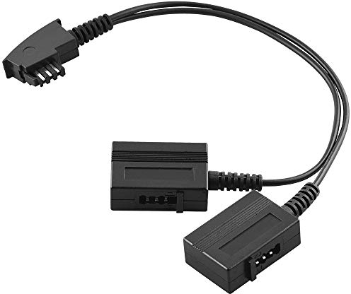 BestPlug 20cm Y Telefon-Kabel Adapter Verteiler Splitter Weiche universal, 1 Eingang: TAE-F Stecker männlich auf 2 Ausgänge: TAE-F Buchse Kupplung weiblich, Schwarz