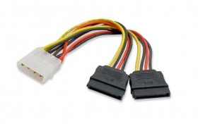 Cablecc Câble d'extension d'alimentation IDE vers double SATA II 15p en Y pour disque dur 10 cm