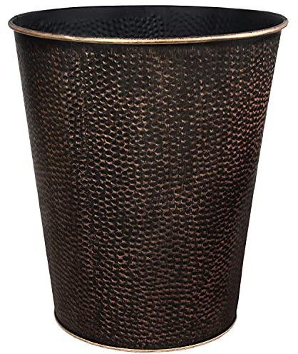 Blue Donuts Wastebasket for Bedroom, Bathroom, Trash Can 6 Liters, Bronze, Stainless Steel
