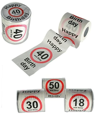 Toilettenpapier, 18., 30., 40., 50. Geburtstag, Happy Birthday, Home Fun Scherz Scherzartikel Humor für Erwachsene - 18 Alles Gute Zum Geburtstag Toilettenpapier
