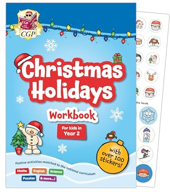 CGP Christmas Holidays Activity Workbook - for kids in Year 2 (ages 6-7): Includes over 100 stickers (CGP Holiday Workbooks)