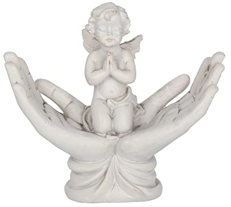 Nemesis Now NEM3997 Raised To Heaven Cherub Figurine 11cm, Resin, White, Expertly Crafted Cherub Figurine, New Parent Gift, Cast in the Finest Resin, Expertly Hand-Painted