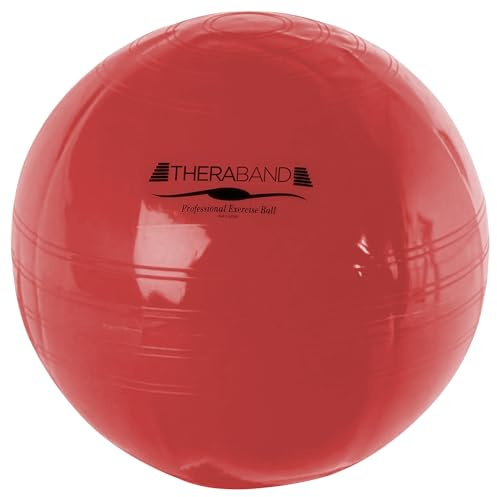THERABAND Exercise Ball – 55cm Yoga, Pilates & Gym Ball for Core Strength, Stability & Balance – Anti-Burst Sphere for Physio & Office Sitting – Durable, Non-Slip, with Inflation Adaptor