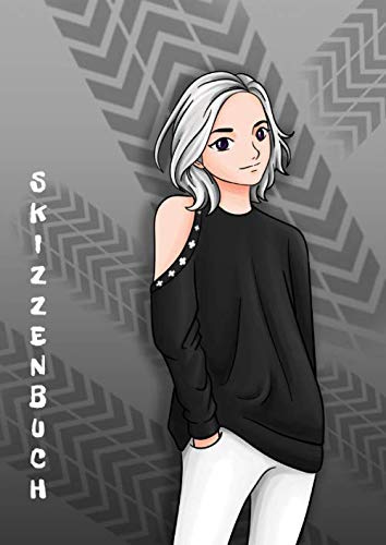 Skizzenbuch: Manga Anime Comic Zeichenbuch Notizbuch Kunst Zeichenblock Studenten Lehrer Illustrator Graphiker Anime Blonde Teenager-Mädchen-Kunst