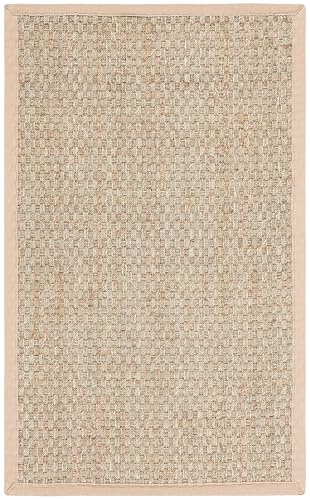 Safavieh Alfombra De Fibra Natural Sala de Estar, Comedor, Dormitorio - Natural Fiber Collection, Pelo Corto, Natural y Beige, 91 X 152 cm