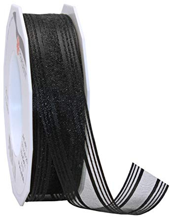 Präsent Trauerband Palma schwarz 1 Rolle 25mm x 20m Trauerflor Trauerfloristik Kranzschleife