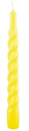 Risthò 3510_04 Lot de 6 bougies tortillons, jaunes, 2,2 cm x 21 cm
