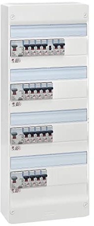 LEGRAND - Tableau Électrique Pré-équipé 4 Rangées Evolué - Equipé de Disjoncteurs Automatiques - Pour Logement T5 - Fabriqué En France - Blanc