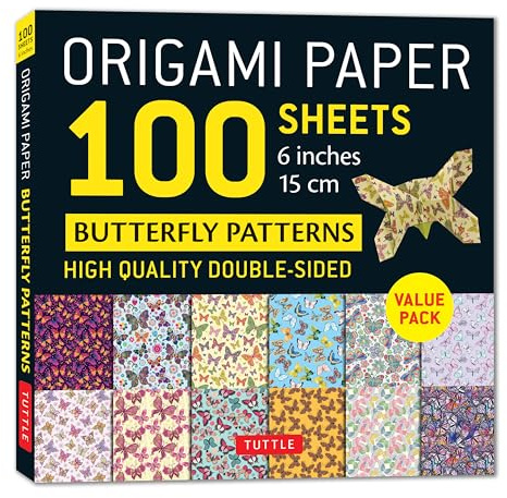 Origami Paper 100 Sheets Butterfly Patterns 6 15 Cm: Double-Sided Origami Sheets Printed with 12 Different Patterns (Instructions for Projects Included)
