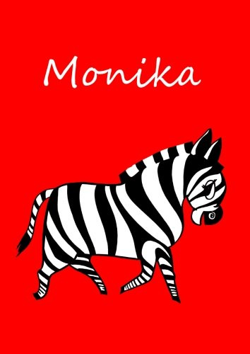 Malbuch / Notizbuch / Tagebuch - Monika: A4 - blanko - Zebra