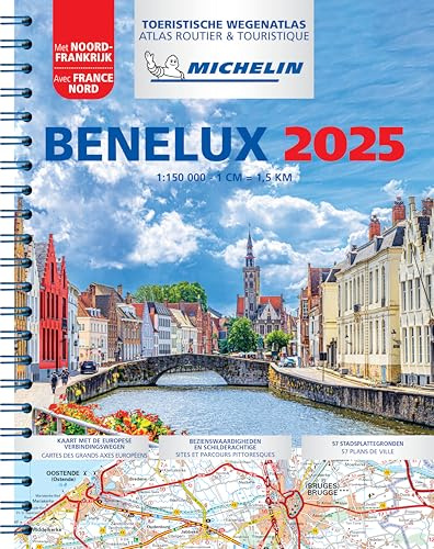 Atlas Benelux 2025 (A4-Spirale): wegenatlas Schaal 1 : 150.000