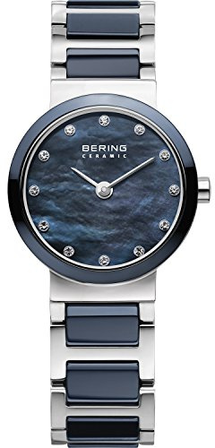Bering Damen Quarz Uhr | Armbanduhr 25 mm Edelstahlgehäuse und Zifferblatt | Milanaisearmband | 5 ATM | 10725