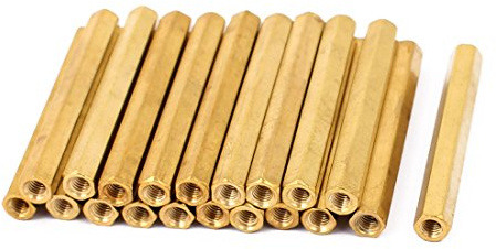 sourcing map 20 Stück M3 Innengewinde Isolierter Messing Sechskant Abstandshalter 40 mm Lang