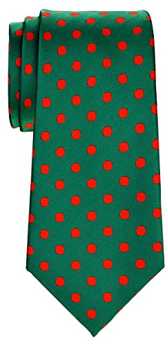 Retreez Corbata de microfibra con lunares de para hombres Verde y Rojo
