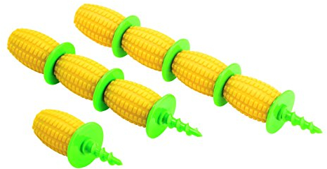 KUHN RIKON Maiskolbenhalter-21400 Maiskolbenhalter, Silikon, Gelb/Grün, One Size
