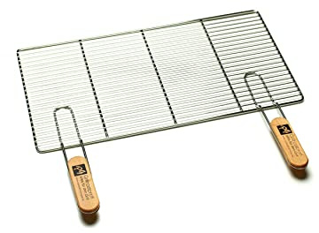 Edelstahl Rost Grillrost - rechteckig und rund - Grill Rost Grössenauswahl (54 x 34 cm mit Griffen)