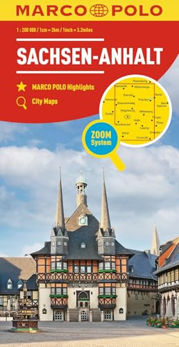 MARCO POLO Regionalkarte Deutschland 08 Sachsen-Anhalt 1:200.000: Wegenkaart Schaal 1 : 200.000