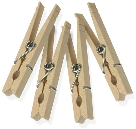 Honey-Can-Do DRY-01374 Wood Clothespins with Spring, 24-Pack, 3.3-inches Length,Brown