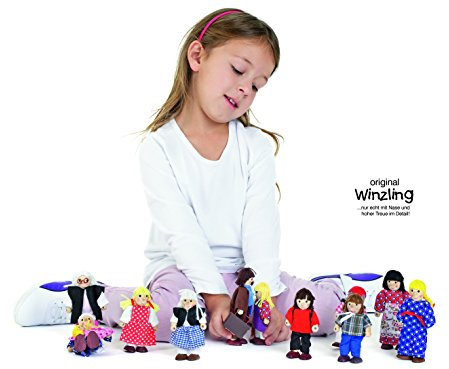 Original Winzling BIEGEPUPPEN 309-01 Winzling-Set Euro Familie