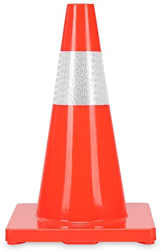 Stagecaptain LK-450 Cône de Signalisation en Plastique - Cône de Sécurité 45 cm de Haut - Pylône Réfléchissant - Cônes Empilables - Orange