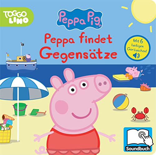 Peppa Pig - Peppa findet Gegensätze - Pappbilderbuch mit 6 integrierten Sounds - Soundbuch für Kinder ab 18 Monaten - Peppa Wutz