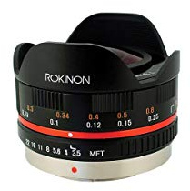 Rokinon FE75MFT-B - Lente Ojo de pez de 7,5 mm F3.5 UMC para Micro Cuatro Tercios (Olympus Pen y Panasonic), Color Negro