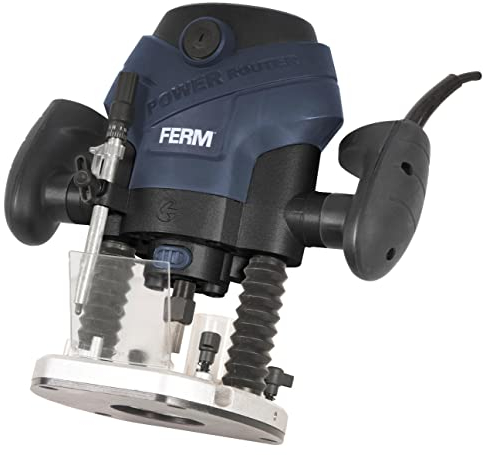 FERM Fresatrice verticale 1300W. Include 6 frese, guida parallela, illuminazione LED e set di accessori