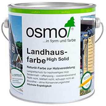 Osmo Landhausfarbe - hochdeckende Holzfarbe 2101 Weiß 2,5 L