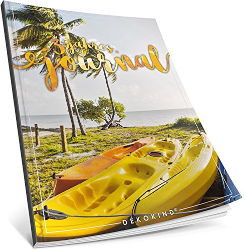 Dékokind® 3 Jahres Journal: Ca. A4-Format, 190+ Seiten, Vintage Softcover • Dicker Jahreskalender, Tagebuch für Erwachsene, Kalenderbuch • ArtNr. 17 Sommerurlaub • Ideal als Geschenk