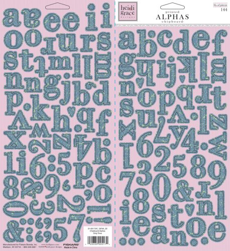 Fiskars Heidi Grace Designs Chipboard Stickers Only Time Printed Alphas