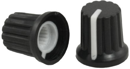 sourcing map 5 PCS Schwarz Kunststoff Knöpfe w Weiß Mark für Potentiometer Pot de