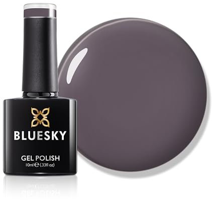 BLUESKY A069 UV/LED Gel Nail Polish, 10 ml, Thunderbolt, Grey with Purple Tint