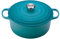 Le Creuset Cocotte Evolution de hierro fundido con tapa, Ø 28 cm, Redonda, Todas las fuentes de calor incl. inducción, 6.7 l, Azul Caribe