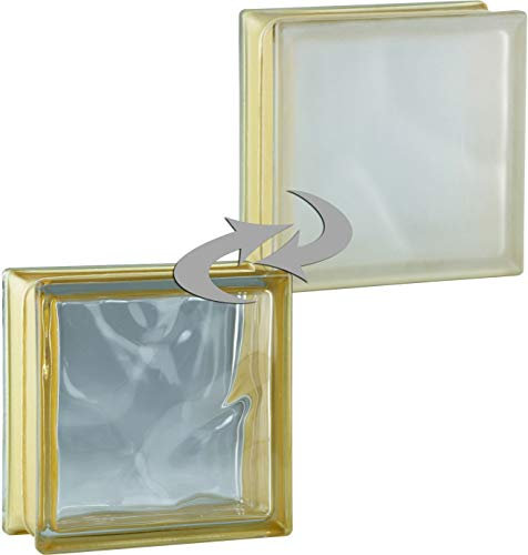 6 pieza BM bloques de vidrio nube reflex oro bloque de vidrio satinado por un lado 19x19x8 cm