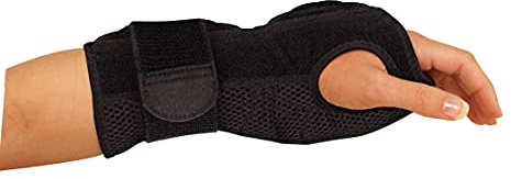 MUELLER Sports Medicine Adjustable Night Support Wrist Brace, For Sleeping, Arm Compression worn Left or Right For Men and Women, Black, One Size Fits Most