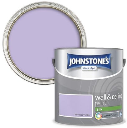 Johnstone's - Wall & Ceiling Paint - Sweet Lavendar - Silk Finish - Emulsion Paint - Fantastic Coverage - Easy to Apply - Dry in 1-2 Hours - 12m2 Coverage per Litre - 2.5L