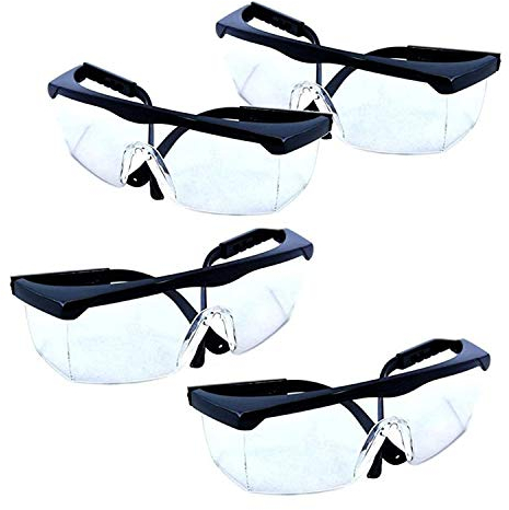 HQRP 4-er Pack UV Schutzbrille/Glaeser mit klarer Toenung fuer Schießen, Pistolenprogramm, Schießstand, Airsoft, Nerf-Pistolen, Racquetball, Wasserballon-Kampf
