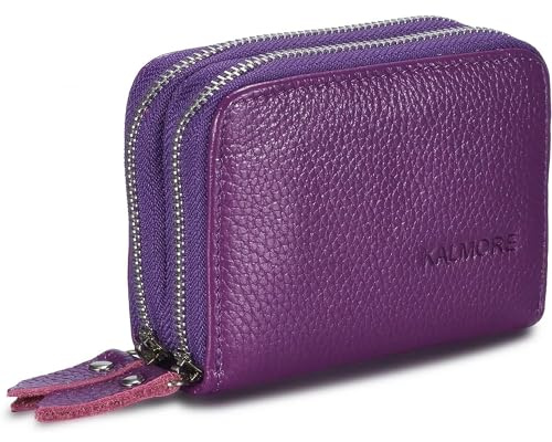 KALMORE Damen Classic Kalmore Damen Echtes Leder RFID Gesichert Ger umig Niedlich Rei verschluss Karte Geldb rse Lila , Violett, Einheitsgröße EU