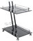 HAKU Möbel Carrello di Servizio Cromo, Nero, Metallo, Vetro di Sicurezza 8 mm - Dim. L 40 cm x A 72 cm x P 60 cm, Stile Moderno