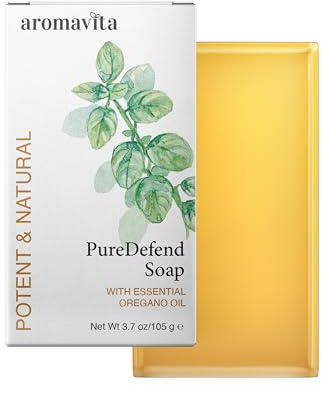 Aromavita Oreganöl-Seife - Naturseife mit Oraganoöl für Gesicht, Körper, Hände & Füße – Antibakteriell, Entzündungshemmend und sanft zur Haut, ideal für Akne, Ekzeme, Pilzinfektionen & Gerüche - 1 St