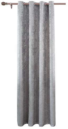WOLTU Thermovorhang Kälteschutz wärmeisolierende Vorhänge Blickdicht mit Ösen, 250g/m² Schwere Verdunklungsvorhänge Damast Optik Gardinen Wohnzimmer Schlafzimmer, 135x245 cm Dunkelgrau (1 Stück)