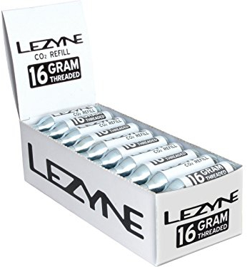 Lezyne Caja expositora con pie de Cartuchos de CO2 para Bombas/Stand De & Bombas, Color Blanco, 16 g, 30stk.