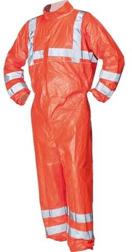 Beeswift Tbs500hvl Combinaison Bleu de travail, Dupont Tyvek, 500hv Modèle 125 A, Hi Viz visibilité Cat III, Gort type 5/6, jetables, grande