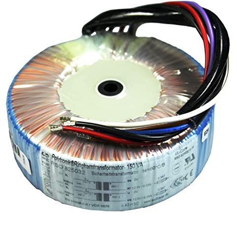 Lumonic transformador toroidal 150VA 2x9V para sistemas de audio, industriales, halógenos y de vía - tensión de entrada 230V - tensión secundaria 18V - modelo RSO-825031