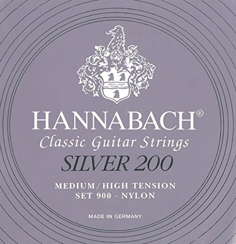 Hannabach 652659 - 10 Komplettsätze Klassikgitarrensaiten Serie 900P Medium/High Tension Carbon ProfiPack Silver 200 - 9007PCAR