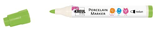 KREUL 16321 - Porcelain Marker medium Hellgrün - Für Kinder entwickelter Porzellanmalstift, ohne Schütteln und Pumpen sofort los malen