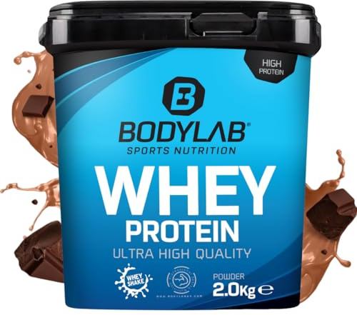 Bodylab24 Whey Protein Pulver, Milchschokolade, 2kg | Bis zu 24 g Protein pro Portion, hochwertiges Molkenprotein, perfekt löslich, ideal für Protein Shakes rund ums Training