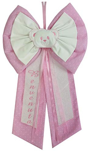 Fiocco Nascita Rosa Fiocco da ricamo punto a croce